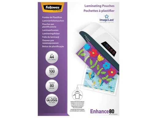 [90024820 56770] Fellowes Laminierfolie A4, 80 µm, 100 Stück, Glänzend