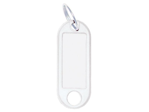 [90024909 1022680] WEDO Schlüsselanhänger 18 mm mit Ring, Weiss, 100 Stück