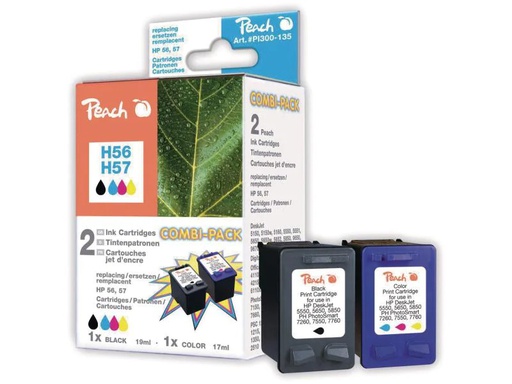[90002479 164350] Peach Tintenset HP Nr. 56 / 57 Color/BK