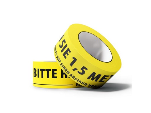 [90025080 1061759] Advance Warnband Social Distancing Tape Français 50 mm x 66 m, Gelb