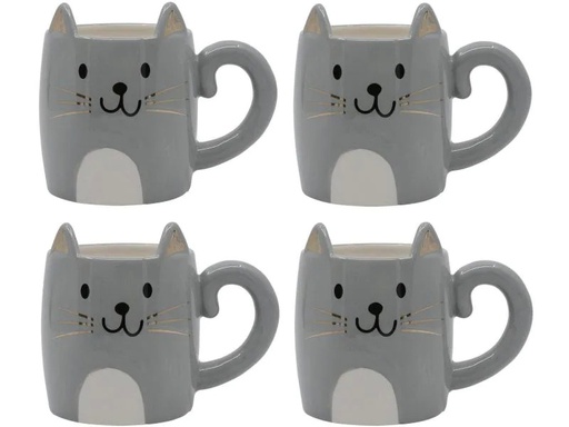 [90025139 942565] Kadastar Kaffeetasse Bätmään 330 ml, 4 Stück, Grau