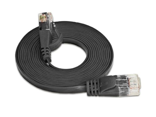 [90025189 314683] SLIM Slimpatchkabel RJ-45 - RJ-45, Cat 6, UTP, 0.1 m, Schwarz