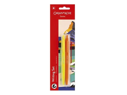 [90025202 886724] Caran d'Ache Kugelschreiber 825 Medium (M), Gelb/Orange