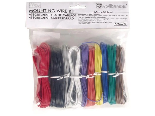 [90025277 58447] Velleman Kabel K/MOW Litze 0.2mm², 60m, 10 Stück