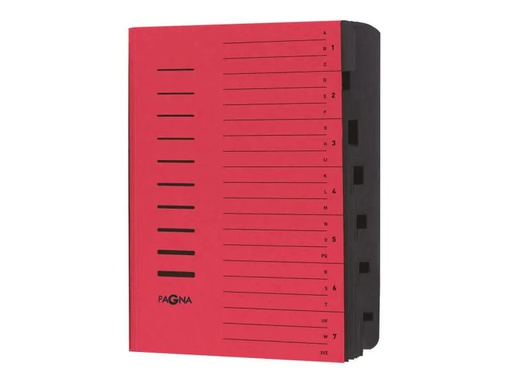 [90002538 649096] Pagna Ordnungsmappe A4 mit 7 Fächer, Rot