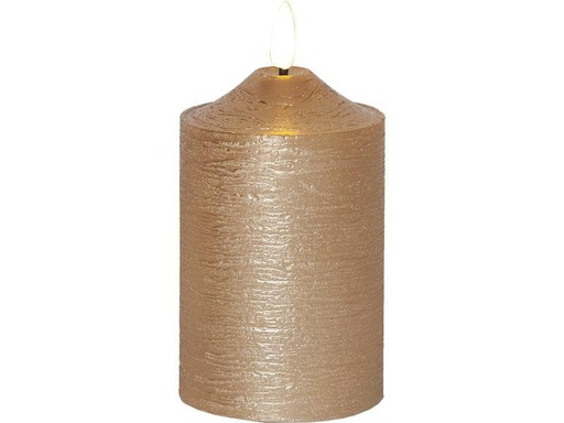[90025747 1129383] Star Trading LED-Kerze Pillar Flamme Ø 7.5 x 15 cm, Gold