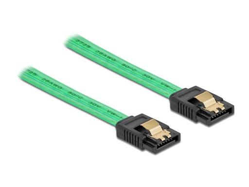 [90025805 1128960] Delock SATA-Kabel UV Leuchteffekt grün 70 cm