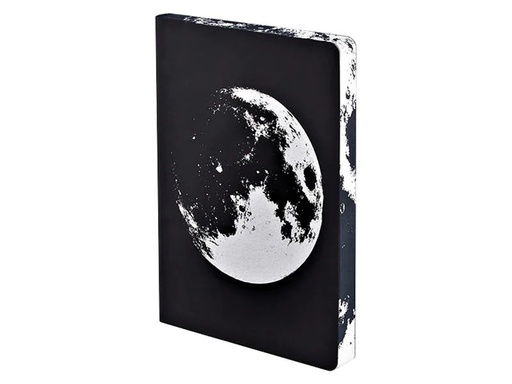 [90025896 1129322] Nuuna Notizbuch Graphic L Moon 22 x 16.5 cm, Dot, Schwarz/Silber
