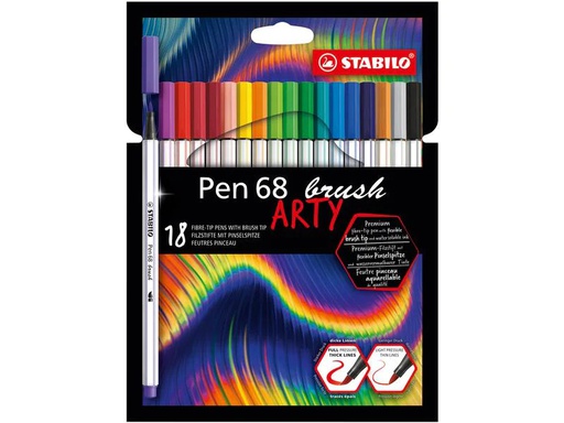 [90026199 1177835] STABILO Brushpen Pen68 ARTY 18 Stück