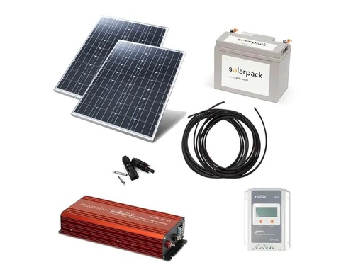 [90176650 1202676] autosolar Inselanlage 200 W mit Wechselrichter und 55 Ah Batterie