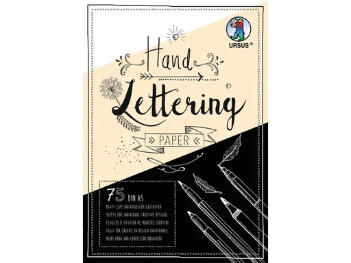 [90176671 1243330] URSUS Zeichenblock Handlettering A5, 210 g/m², 75 Blatt