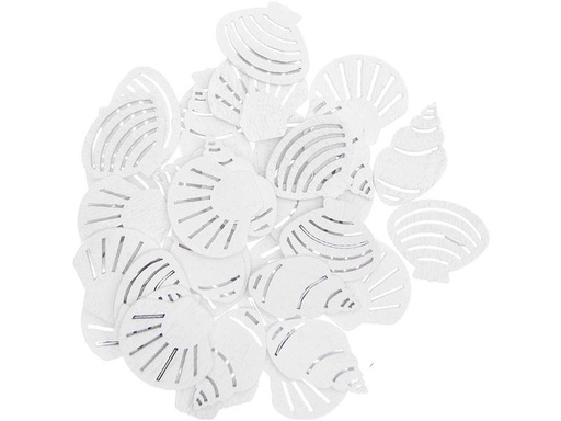 [90176823 1234312] Rico Design Streudeko Muscheln 36 Stück, Weiss
