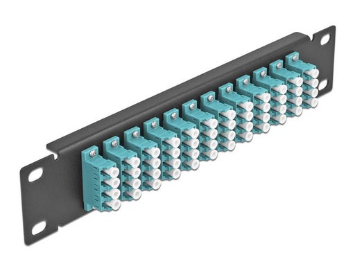 [90177196 1245863] Delock Verteilerplatte 10″ LWL Patchpanel 12 Port LC Quad schwarz