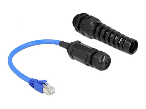 [90177275 1247951] Delock Patchkabel RJ45 zu RJ45 Cat 6, S/FTP, 0.25 m, Blau; Schwarz
