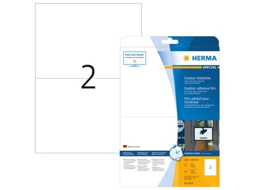 [90002612 1085805] HERMA Outdoor-Etiketten 9535 210 x 148 mm, 20 Etiketten