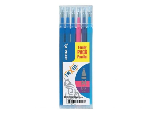 [90177572 1244220] Pilot Patrone FriXion Refill 6 Stück 0.7 mm, Blau/Hellblau/Rosa