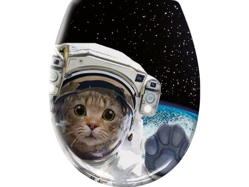 [90177594 1228538] Kleine Wolke Toilettensitz Cosmo Cat mit Absenkautomatik, Mehrfarbig