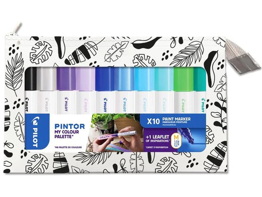 [90177601 1244348] Pilot Permanent-Marker Pintor Medium Cool 10 Stück, Mehrfarbig