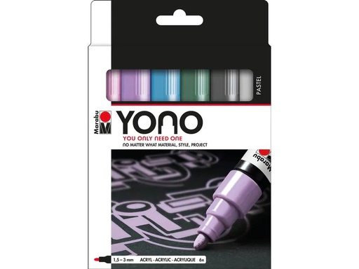 [90177759 1180952] Marabu Acrylmarker YONO Set 1.5 - 3 mm 6-teilig, Pastell