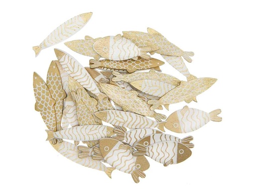 [90177820 1234310] Rico Design Streudeko Fisch 36 Stück, Gold/Weiss