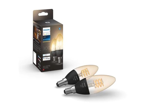 [90177833 1238432] Philips Hue Leuchtmittel White E14 Kerze Doppelpack Filament 2 x 300 lm