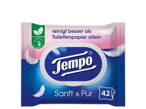 [90002618 675375] Tempo Feuchttücher sanft &amp; pur parfumfrei 42 Stück