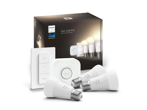[90178032 1238433] Philips Hue Starterset White E27 3er Starter Set + Dimmer 1055 lm