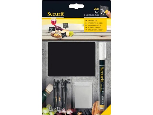 [90002619 734827] Securit Minikreidetafel A7 Set à 20 Stück Schwarz