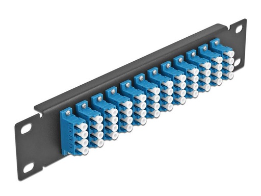 [90178333 1245861] Delock Verteilerplatte 10″ LWL Patchpanel 12 Port LC Quad schwarz