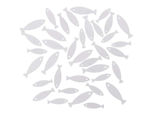 [90178337 1234282] Rico Design Streudeko Fisch weiss 36 Stück