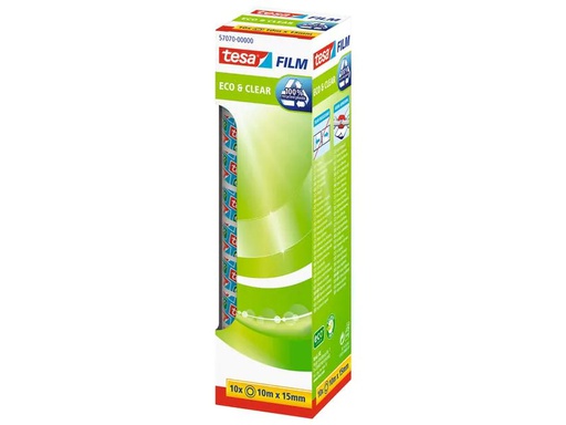[90178342 1232890] tesa Klebeband Eco&amp;Clear 15 mm x 10 m, Transparent, 10 Rollen