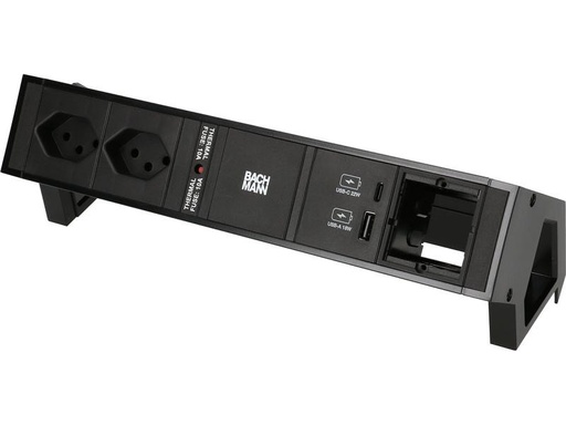 [90178452 1253822] Bachmann Tischsteckdosenleiste DESK 2, 2x T13, 1x USB A/C, 1x Custom