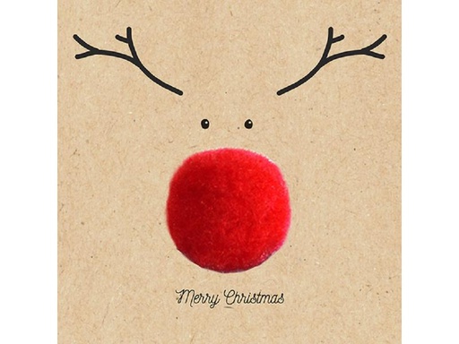 [90178493 1190212] Braun + Company Weihnachtsservietten Big Red Nose 17 cm x 17 cm, 20 Stück