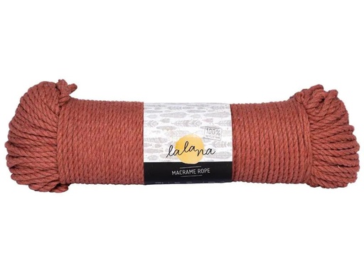 [90178587 1249961] lalana Wolle Makramee Rope 3 mm, 330 g, Rostbraun