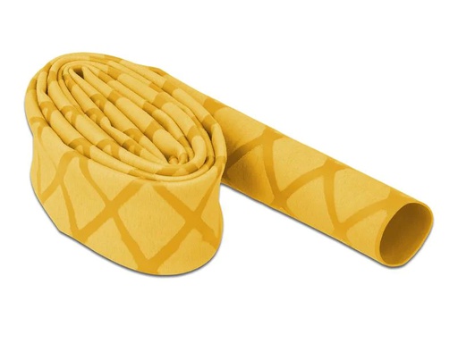 [90178603 1241777] Delock Schrumpfschlauch X-Muster rutschfest 1 m x 15 mm Gelb