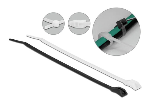 [90178875 1232866] Delock Kabelbinder mit flachem Kopf Mehrfarbig 205 mm x 2.5 mm