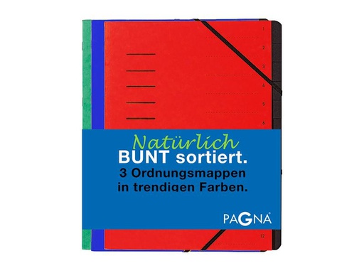 [90178939 1229778] Pagna Ordnungsmappe Basic Set Blau/Grün/Rot