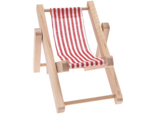 [90179048 1234332] Rico Design Mini-Möbel Liegestuhl 7 x 10 cm 1 Stück, Rot/Weiss