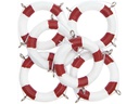 Rico Design Streudeko Rettungsring 6 Stück,  Rot/Weiss