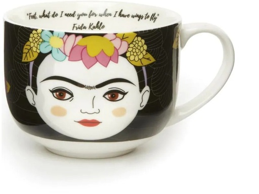 [90179329 1246797] Kikkerland Universaltasse Frida 411 ml, 1 Stück, Schwarz/Weiss
