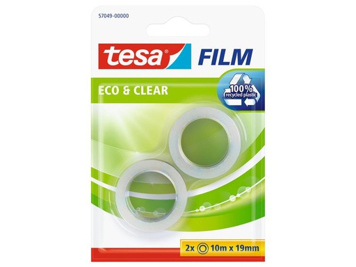 [90179653 1232891] tesa Klebeband Eco &amp; Clear 19 mm x 10 m, Transparent, 2 Rollen