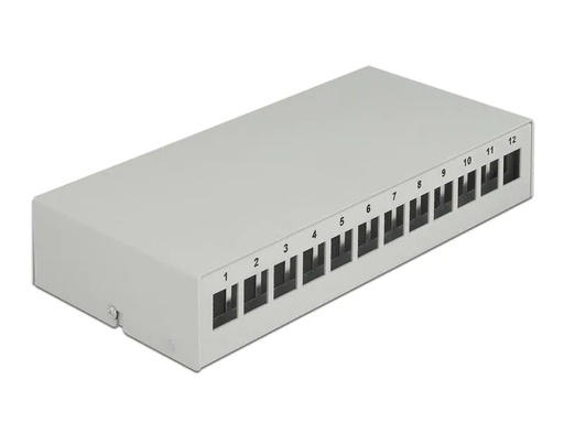[90179669 1247965] Delock Gehäuse Keystone Patchpanel 12 Port grau