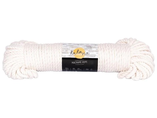 [90179715 1249962] lalana Wolle Makramee Rope 5 mm, 330 g, Crème