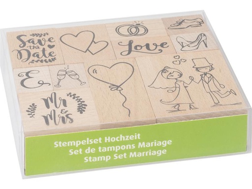 [90179787 1242810] Heyda Stempelset Hochzeit 11 Stück, 12 x 10 x 3 cm