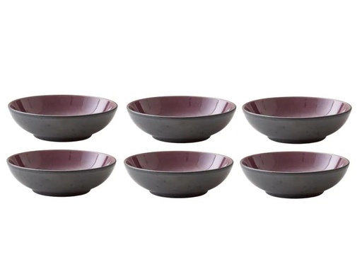 [90002637 1015149] Bitz Suppen- &amp; Pastateller Ø 20 cm, 6 Stück, Schwarz/Lila