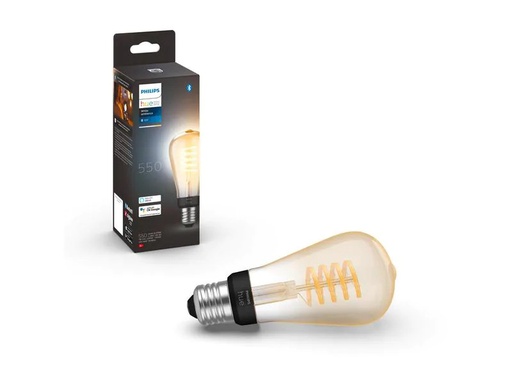 [90179924 1238414] Philips Hue White Ambiance E27 Einzelpack Edison ST64 Filament 550 lm