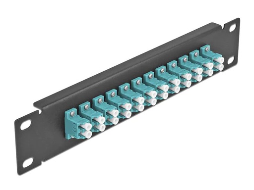 [90180222 1245871] Delock Verteilerplatte 10″ LWL Patchpanel 12 Port LC Duplex schwarz
