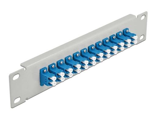 [90180242 1245870] Delock Verteilerplatte 10″ LWL Patchpanel 12 Port LC Duplex grau