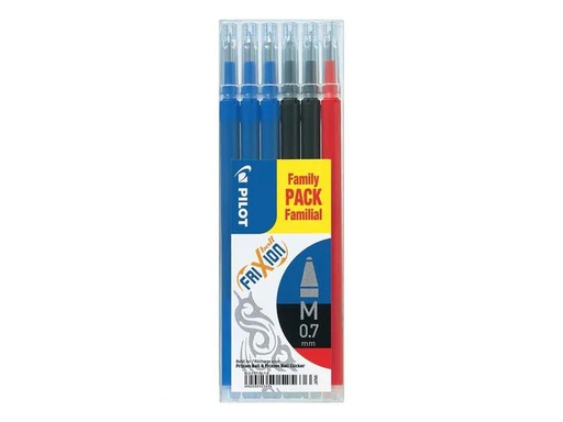 [90180276 1244221] Pilot Patrone FriXion Refill 6 Stück 0.7 mm, Blau/Rot/Schwarz
