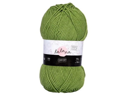 [90180320 1249988] lalana Wolle Comfort 100 g, Olivgrün